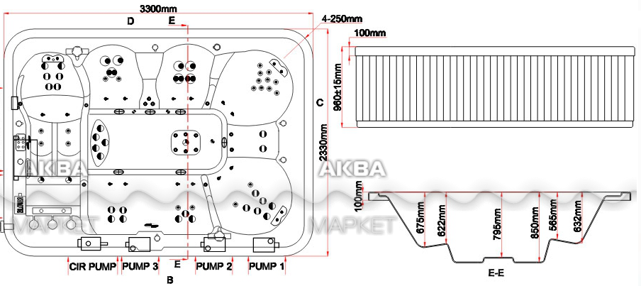 Гидромассажный спа бассейн Allseas Spa PS 600